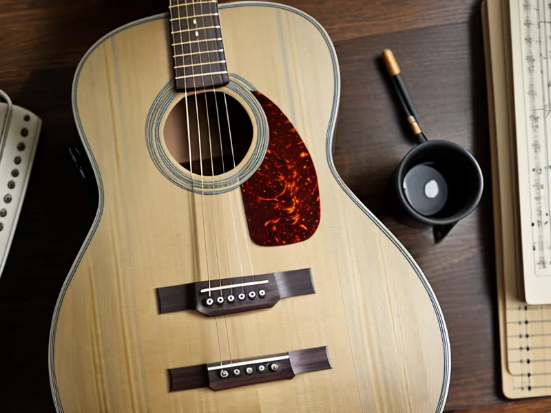 Cuerdas de guitarra y púa, punto de partida típico al aprender guitarra desde cero