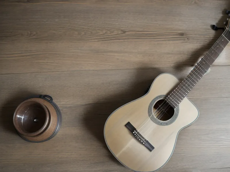 Persona tocando guitarra cristiana con los ojos cerrados en un momento de adoración