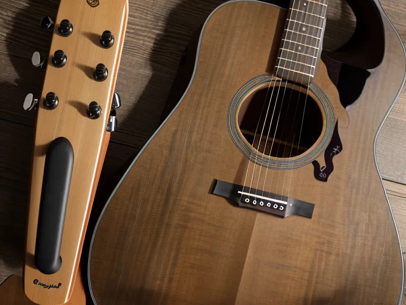 Persona practicando guitarra en casa bajo una luz cálida y tranquila