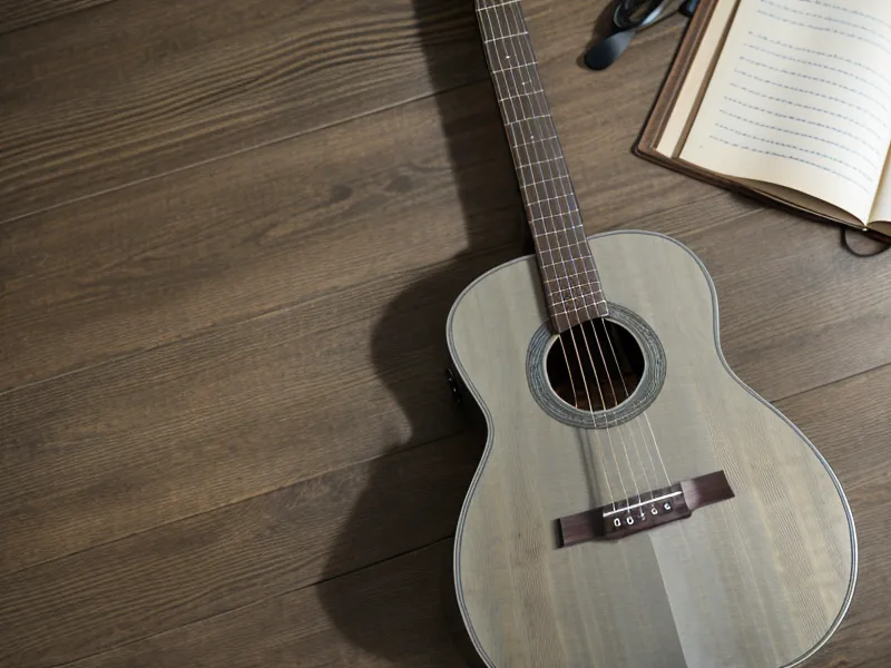 Primer plano de una mano practicando acordes en el diapasón de una guitarra