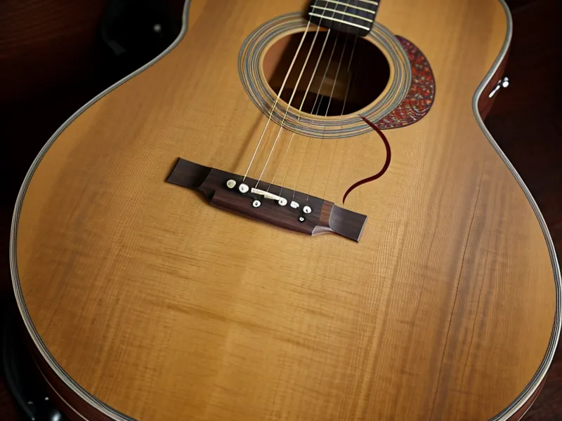 Tableta mostrando una lección de guitarra online junto a accesorios musicales