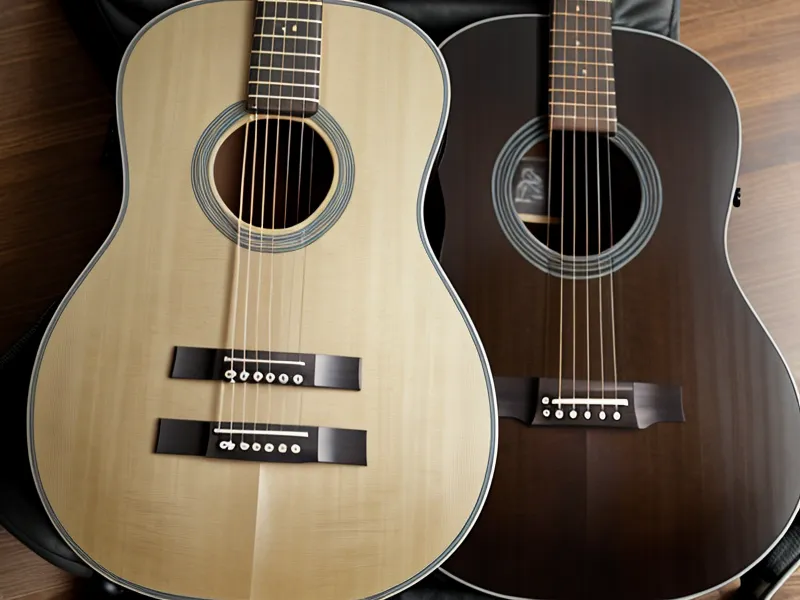 Primer plano de un cable de guitarra conectándose a una guitarra eléctrica