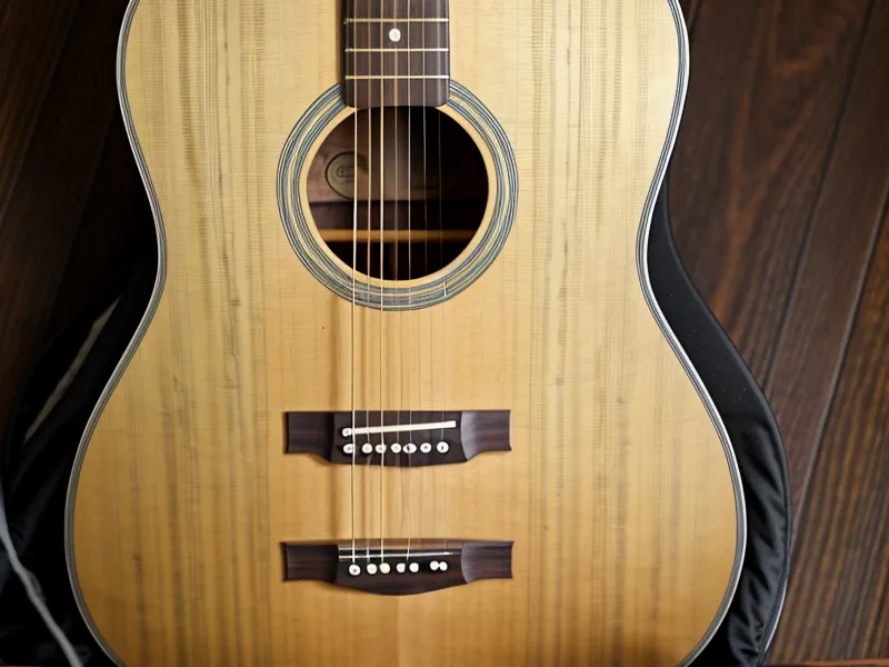 Afinador digital mostrando la frecuencia estándar de 440Hz antes de practicar acordes de guitarra