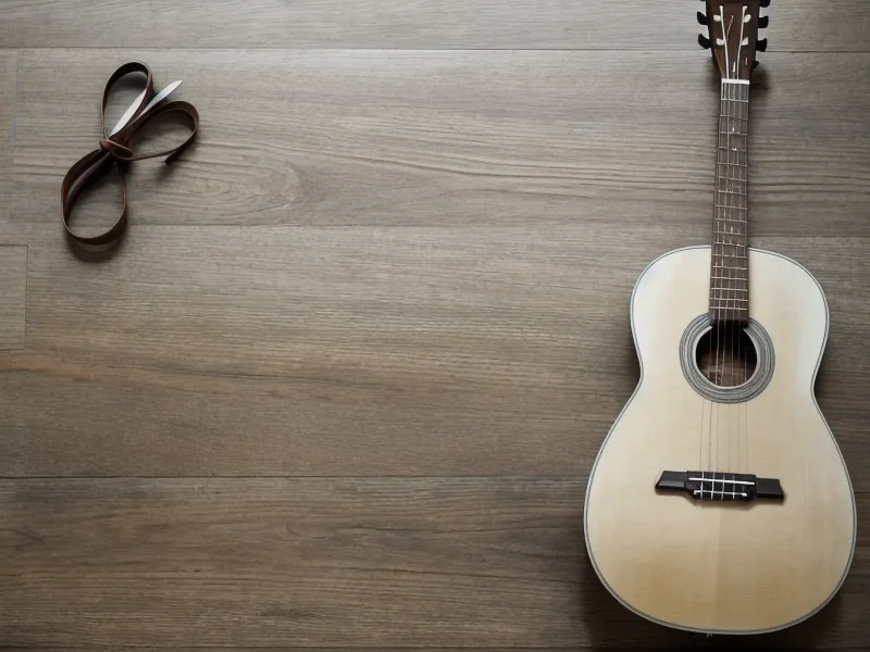 Mano rasgueando con púa el ritmo de un canto de alabanza en guitarra acústica